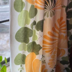 Arvidssons textil Gardiner Mönstrade|Lisette gul gardiner - i retrostil