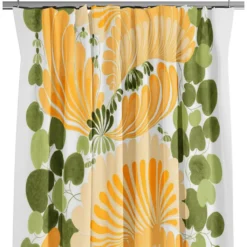 Arvidssons textil Gardiner Mönstrade|Lisette gul gardiner - i retrostil