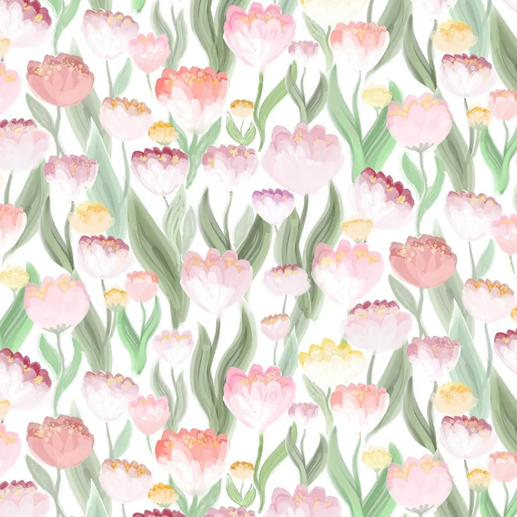 Arvidssons textil Gardintyger Mönstrade|Arvidssons Textil|Ljuvligt rosa – blommigt tyg i mjuka rosa och gula toner