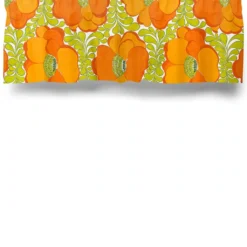 Arvidssons textil Gardinkappor Mönstrade|Love grön-orange gardinkappa metervara