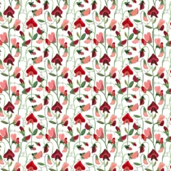 Arvidssons textil Mönstrade Kuddfodral|Luktärt röd kuddfodral