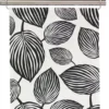 Arvidssons textil Panelgardiner|Lyckans blad vit-svart panelgardiner