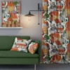 Arvidssons textil Gardintyger Mönstrade|Arvidssons Textil|Lyckeby blommar röd-gul tyg