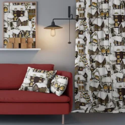 Arvidssons textil Gardintyger Mönstrade|Arvidssons Textil|Lyckeby brun tyg