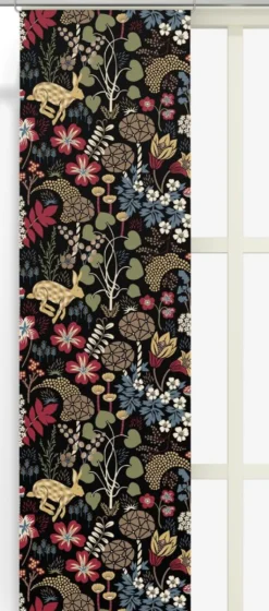 Arvidssons textil Panelgardiner|Lyckeflykt röd-brun panelgardiner