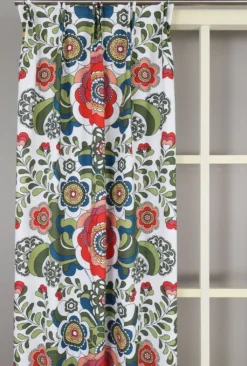 Nordisk Textil Gardiner Mönstrade|Maxi kurbits rosa-grön gardiner