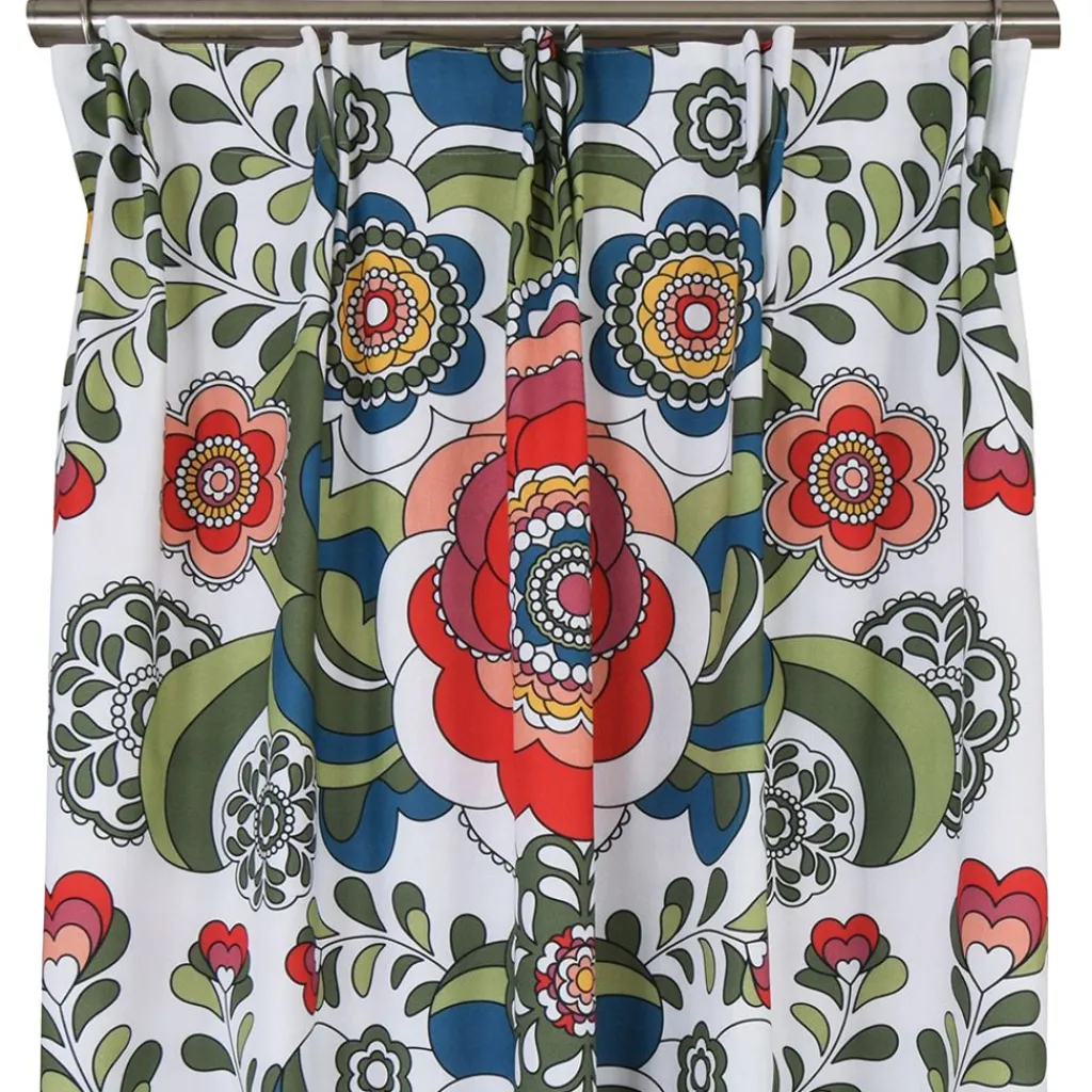 Nordisk Textil Gardiner Mönstrade|Maxi kurbits rosa-grön gardiner