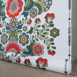 Nordisk Textil Gardintyger Mönstrade|Maxi kurbits rosa-grön tyg