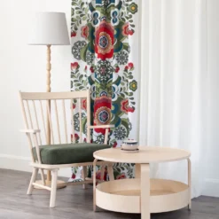 Nordisk Textil Gardintyger Mönstrade|Maxi kurbits rosa-grön tyg