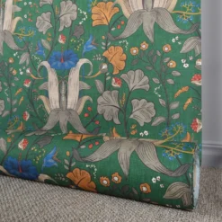 Nordisk Textil Gardintyger Mönstrade|Megara grön tyg