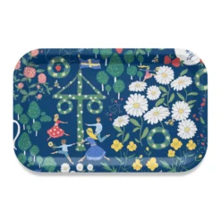Arvidssons textil Brickor|Midsommardans blå bricka 27×20cm