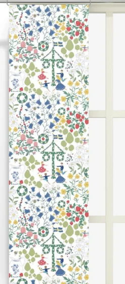 Arvidssons textil Panelgardiner|Midsommardans vit panelgardiner