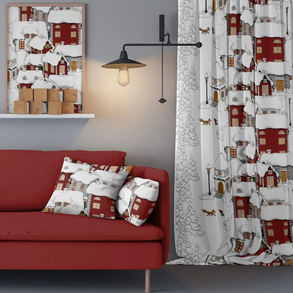 Arvidssons textil Gardiner Mönstrade|Julgardiner|Mikkel gardiner
