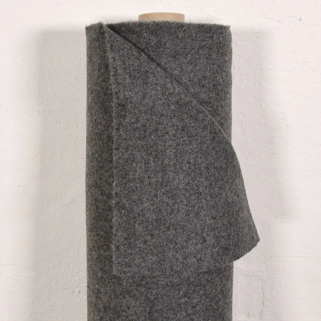 Nordisk Textil Enfärgade Möbeltyger|Milton mörkgrå möbeltyg ull