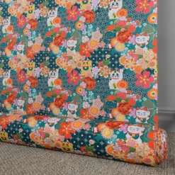 Bomullstyger|Miyuki bomullstyg med lyckokatter och blomster
