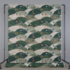 Gardintyger Mönstrade|Mountain forest animals tyg