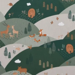 Gardintyger Mönstrade|Mountain forest animals tyg