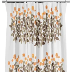 Arvidssons textil Gardiner Mönstrade|Ängsmark orange gardiner