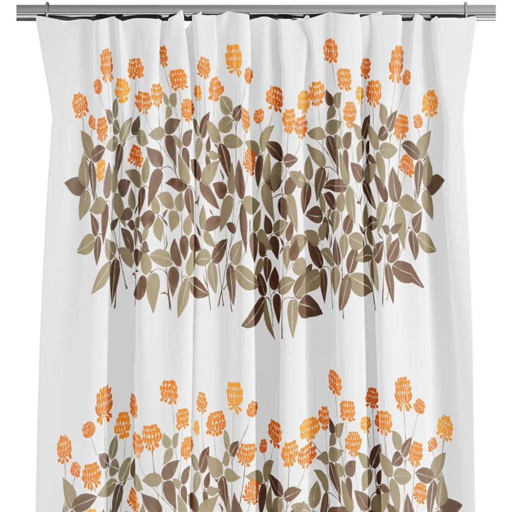 Arvidssons textil Gardiner Mönstrade|Ängsmark orange gardiner