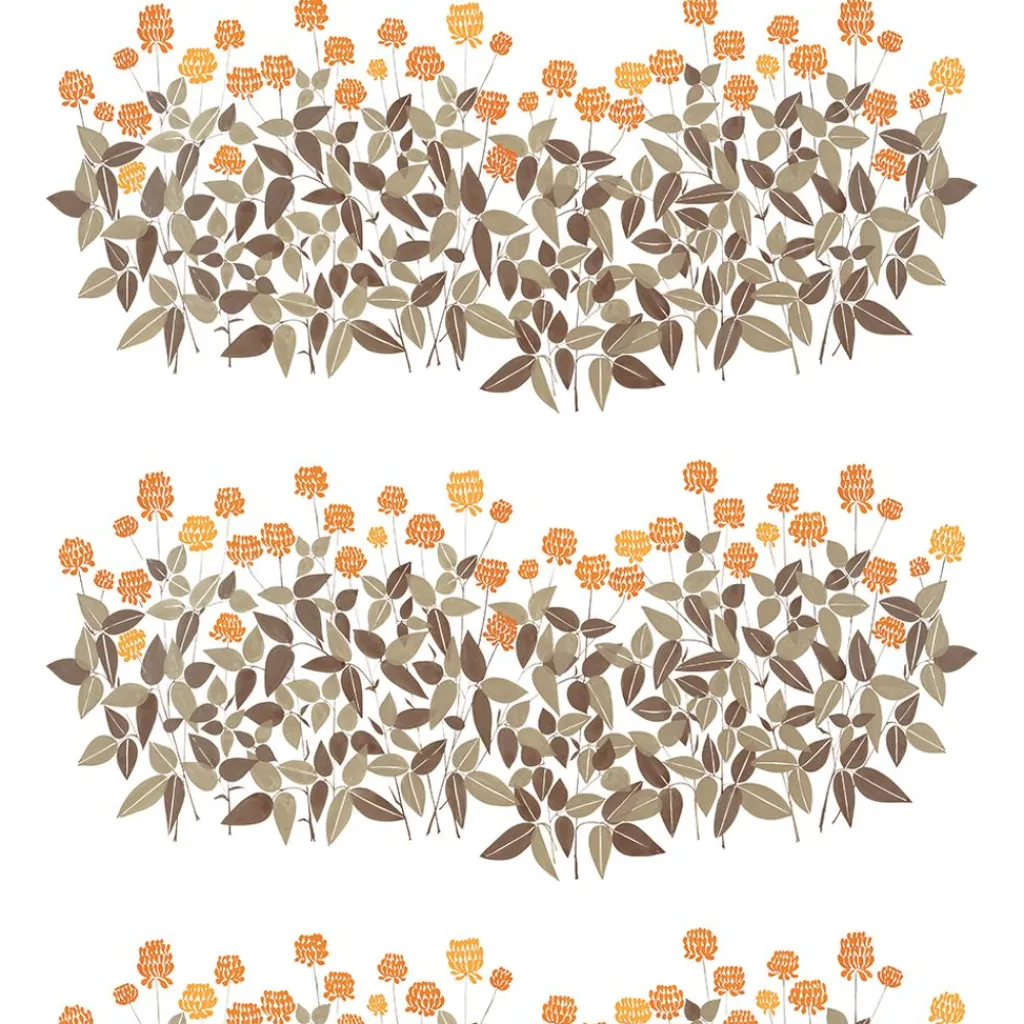 Arvidssons textil Gardintyger Mönstrade|Arvidssons Textil|Ängsmark orange tyg
