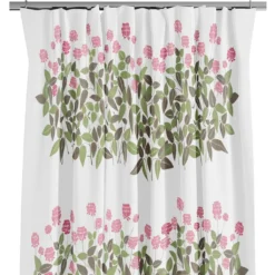 Arvidssons textil Gardiner Mönstrade|Ängsmark rosa gardiner