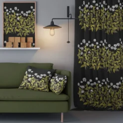 Arvidssons textil Gardintyger Mönstrade|Arvidssons Textil|Ängsmark svart tyg