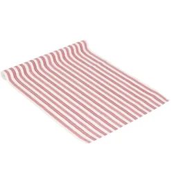 Fondaco Bordslöpare|Nina rosa randig bordslöpare i bomull 35x120cm