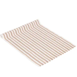 Fondaco Bordslöpare|Nina sand randig bordslöpare i bomull 35x120cm