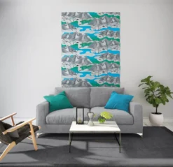 Arvidssons textil Gardintyger Mönstrade|Arvidssons Textil|Norrland turkos tyg