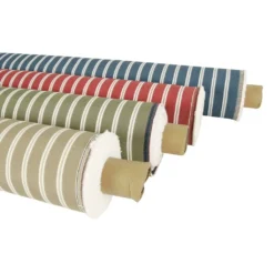 Nordisk Textil Randiga Möbeltyger|Rutor & Ränder|Norwich röd tyg med vita ränder