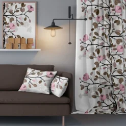 Arvidssons textil Gardiner Mönstrade|Ofelia rosa gardiner
