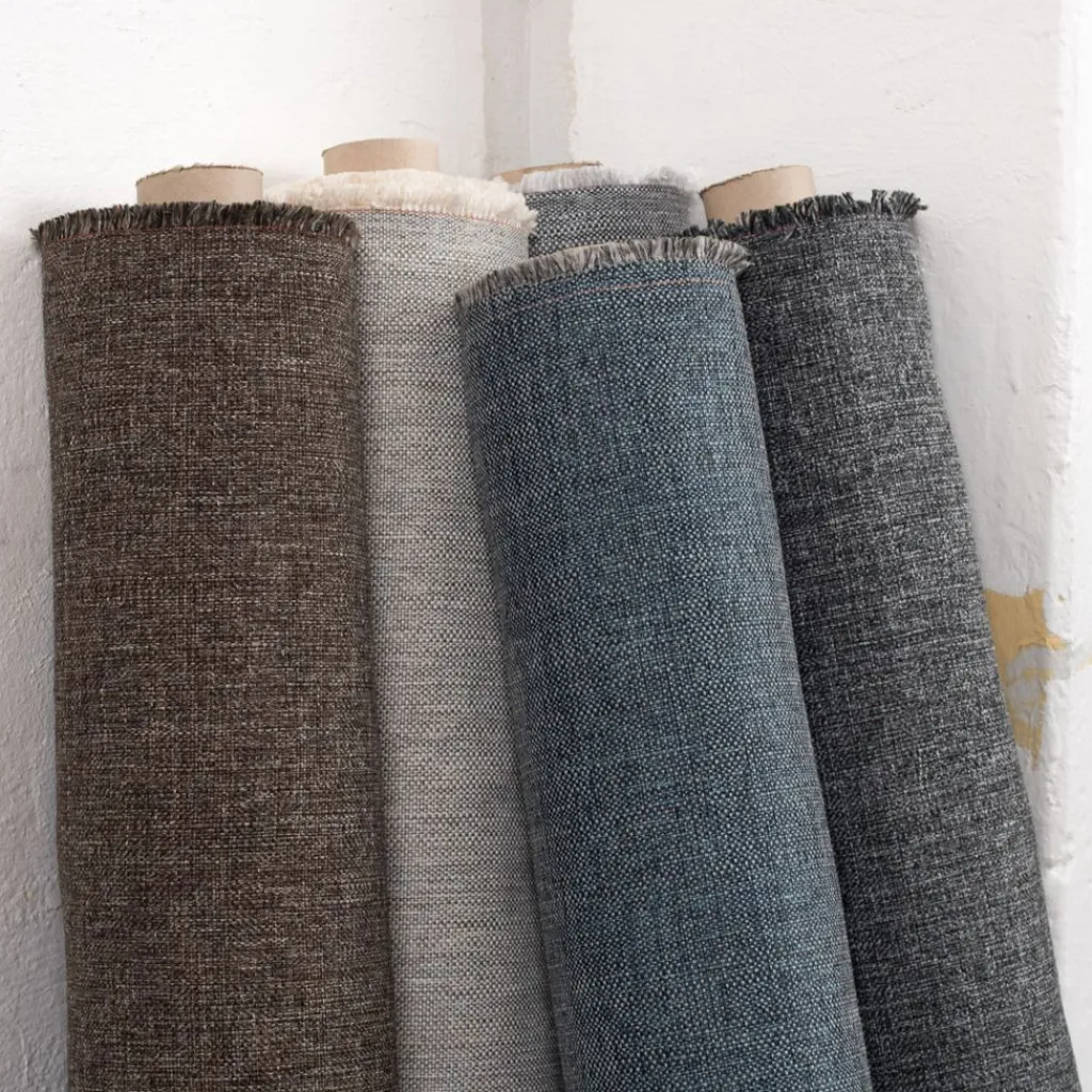 Nordisk Textil Enfärgade Möbeltyger|Omega Grå - Slitstarkt och vävt möbeltyg med melerad struktur