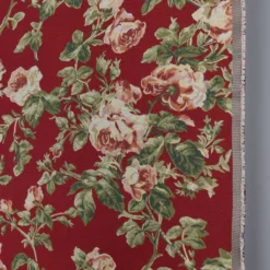 Arvidssons textil Blommiga Möbeltyger|Mönstrade Möbeltyger|Orlenas röd möbeltyg