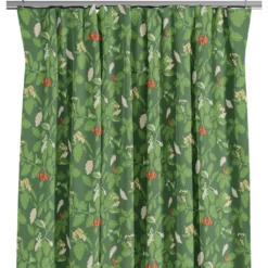 Arvidssons textil Gardiner Mönstrade|Oxel grön gardiner