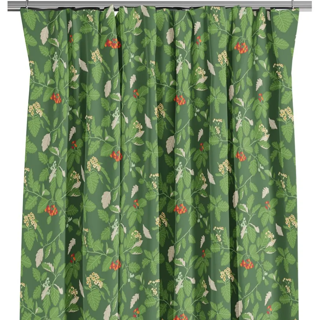 Arvidssons textil Gardiner Mönstrade|Oxel grön gardiner