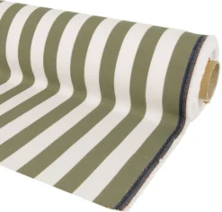 Nordisk Textil Randiga Möbeltyger|Rutor & Ränder|Oxford vit och grön blockrandigt tyg
