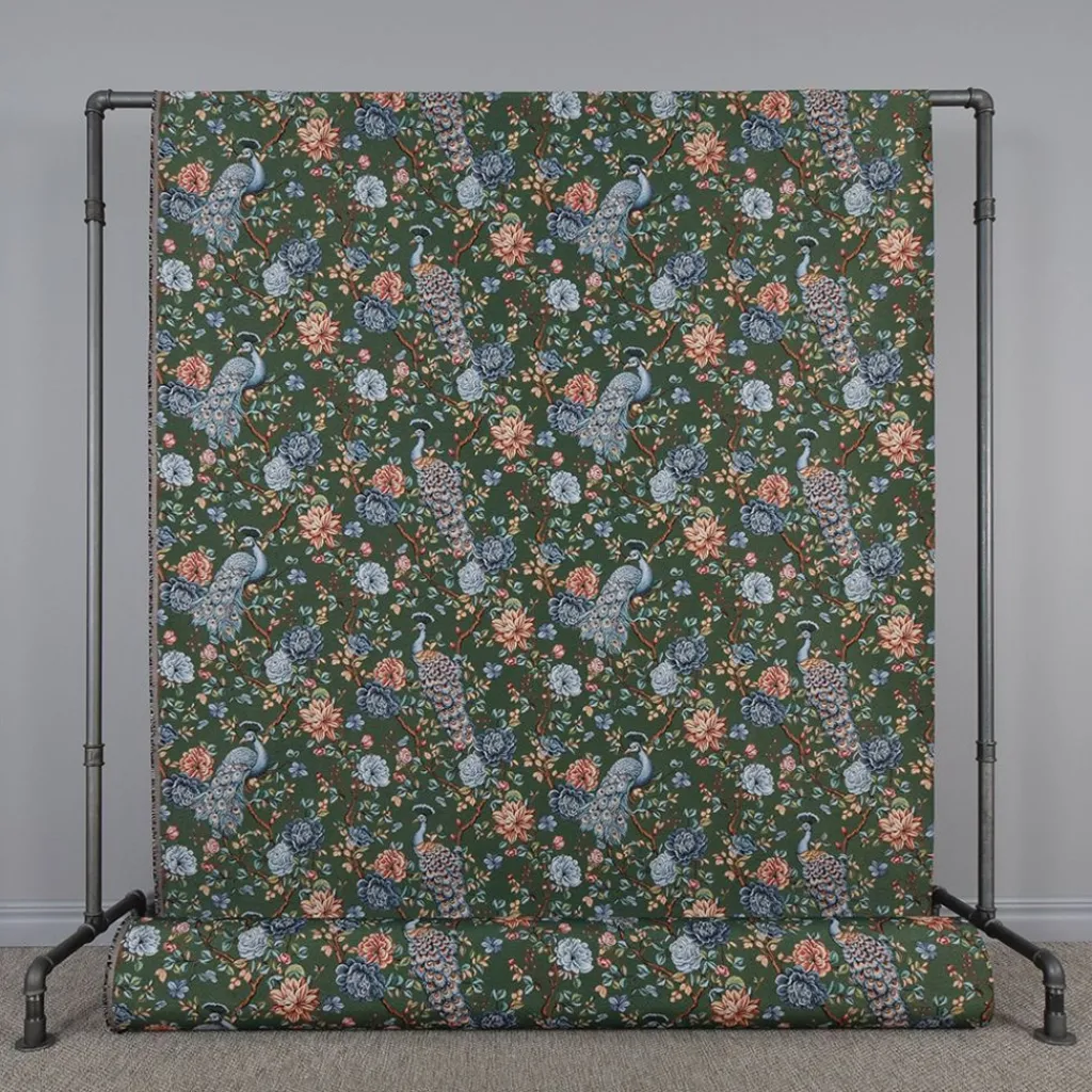 Nordisk Textil Mönstrade Möbeltyger|Peacock garden grön gobeläng