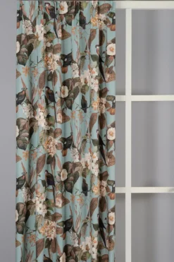 Nordisk Textil Gardiner Mönstrade|Philodendron gardiner - Exotisk prakt på turkos botten