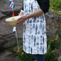 Almedahls Förkläden|Picknick blå/beige - förkläde från