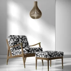 Nordisk Textil Mönstrade Möbeltyger|Pop vit-svart gobelängtyg