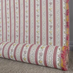 Nordisk Textil Randiga Möbeltyger|Mönstrade Möbeltyger|Portugal rosa randigt stiltyg för möbelklädsel