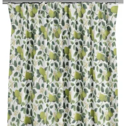 Arvidssons textil Gardiner Mönstrade|Äppellycka grön gardiner