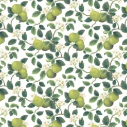 Arvidssons textil Gardintyger Mönstrade|Arvidssons Textil|Äppellycka grön tyg