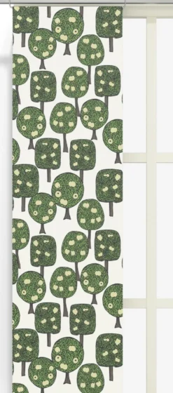 Arvidssons textil Panelgardiner|Äppelskogen ljusgrön panelgardiner