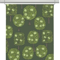 Arvidssons textil Panelgardiner|Äppelskogen mörkgrön panelgardiner