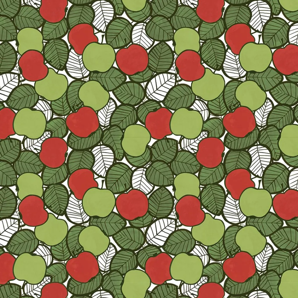 Arvidssons textil Gardintyger Mönstrade|Arvidssons Textil|Päppel röd-grön tyg