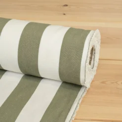Nordisk Textil Randiga Möbeltyger|Rutor & Ränder|Preston vit och grönt bredrandigt tyg