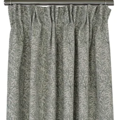 Gardiner Mönstrade|Ramas beige-mint gardiner med kvistar och blad