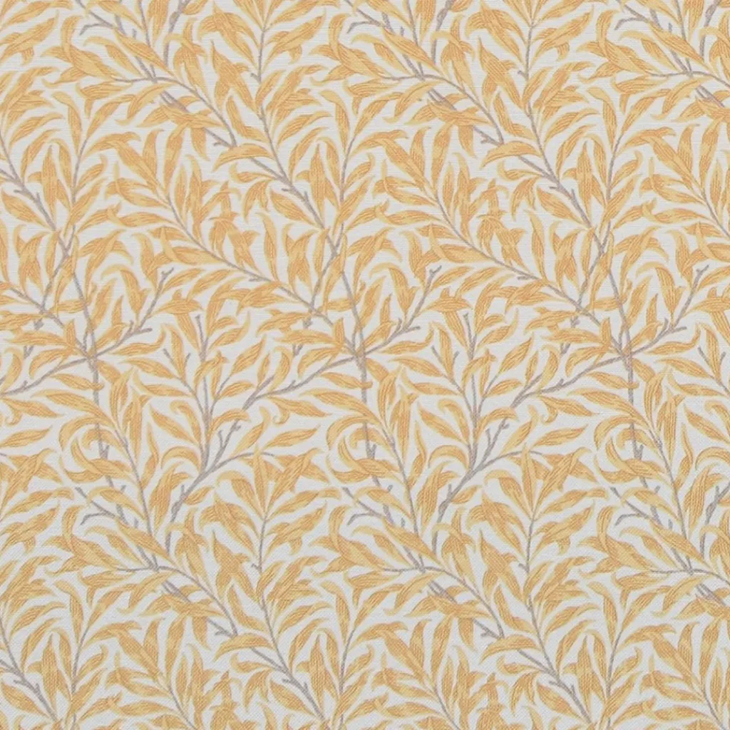 Jakobsdals Arts & Crafts Tyger|Gardintyger Mönstrade|Ramas gul tyg med kvistar och blad