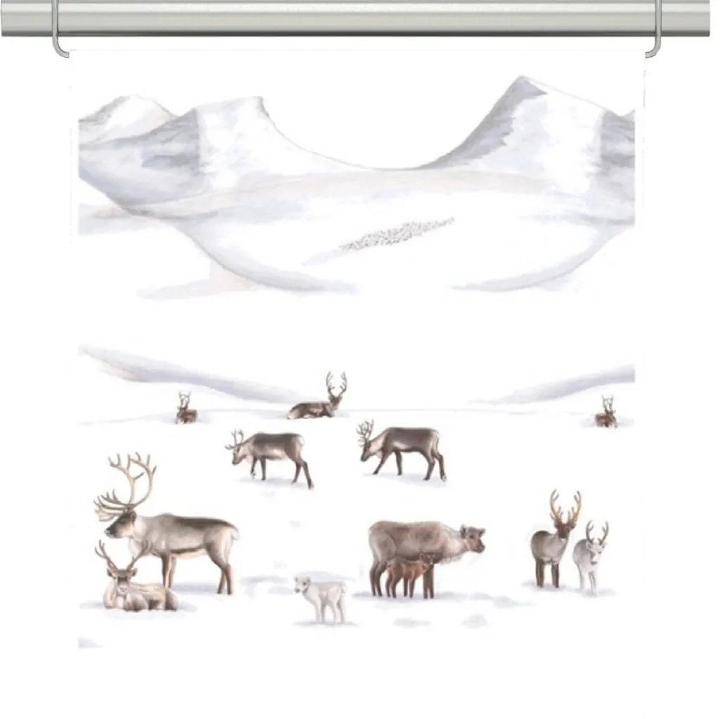 Arvidssons textil Julgardiner|Panelgardiner|Renfjället vit panelgardiner